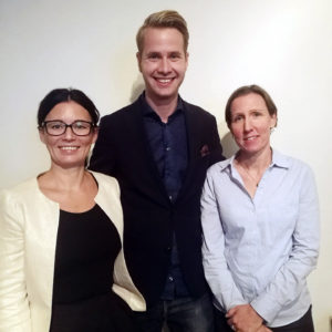 Kvällens föreläsare var från vänster: Henrietta Ericsson Olesen, Christopher Genberg och Anna Sjöberg. Foto: Anna Skinnargård. 