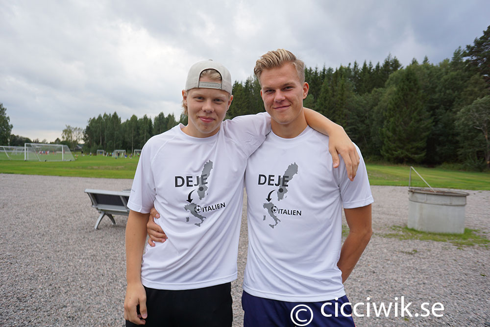 Erik Torstensson till vänster och Jonatan Fors till höger, fotot är taget på Älvkroksvallen dagarna innan det stora äventyret började. Foto: Cicci Wik.