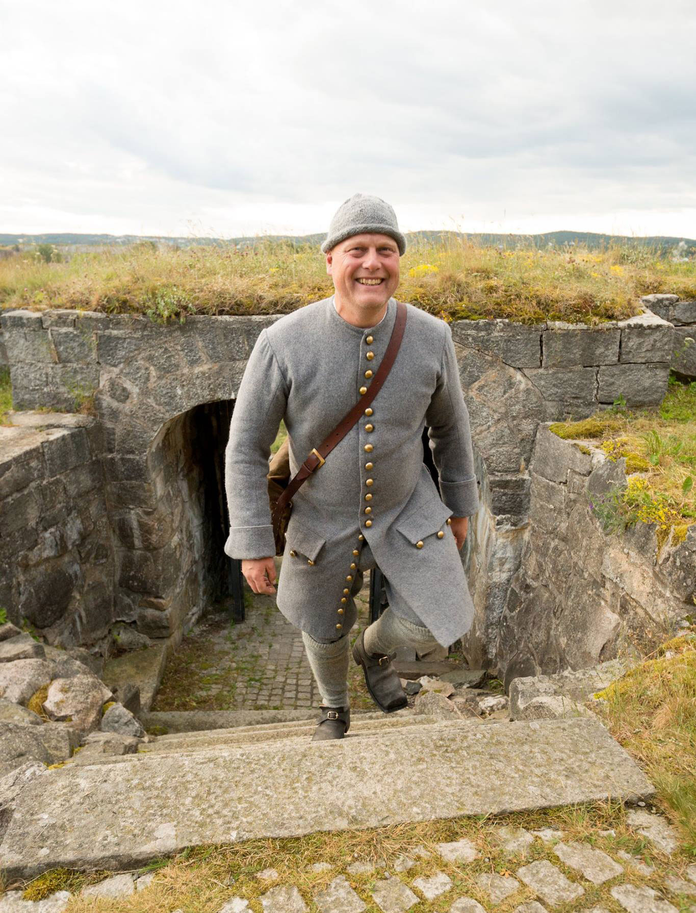 Peter Holmgren i allmogedräkt från 1700-talet.